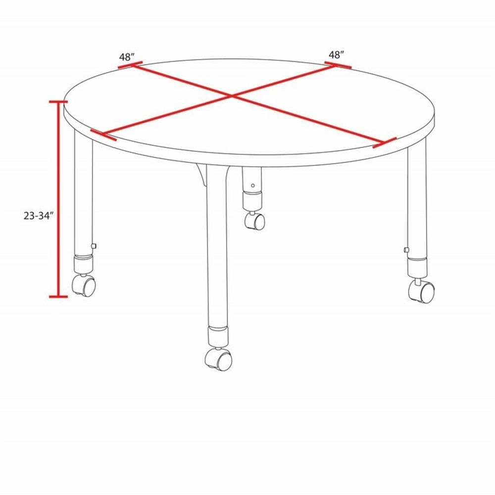 48" Round Mobile Table with 4 Navy Blue Chairs P189