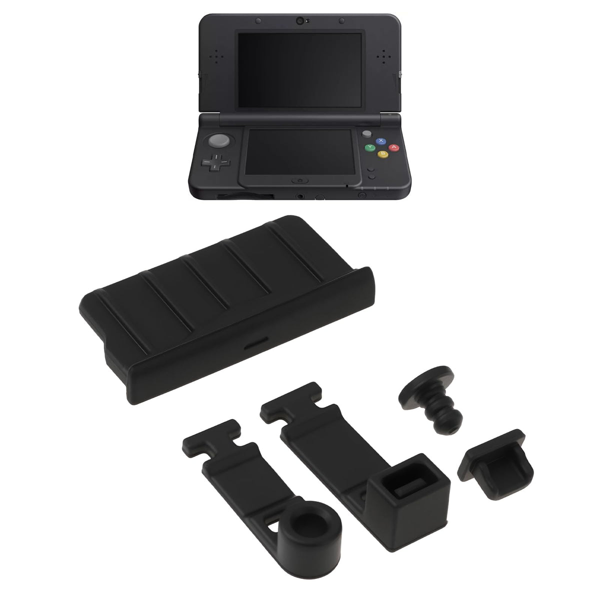Game Console Card Slot Silicone Plug 2 Sets Black F91830