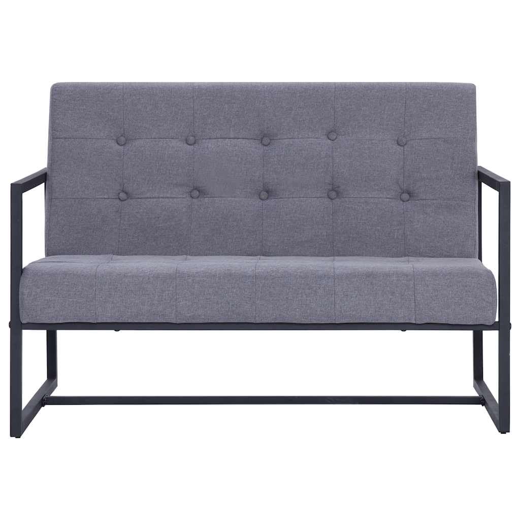 Light Gray Fabric 2 Seater Loveseat Sofa with Steel Legs N821385