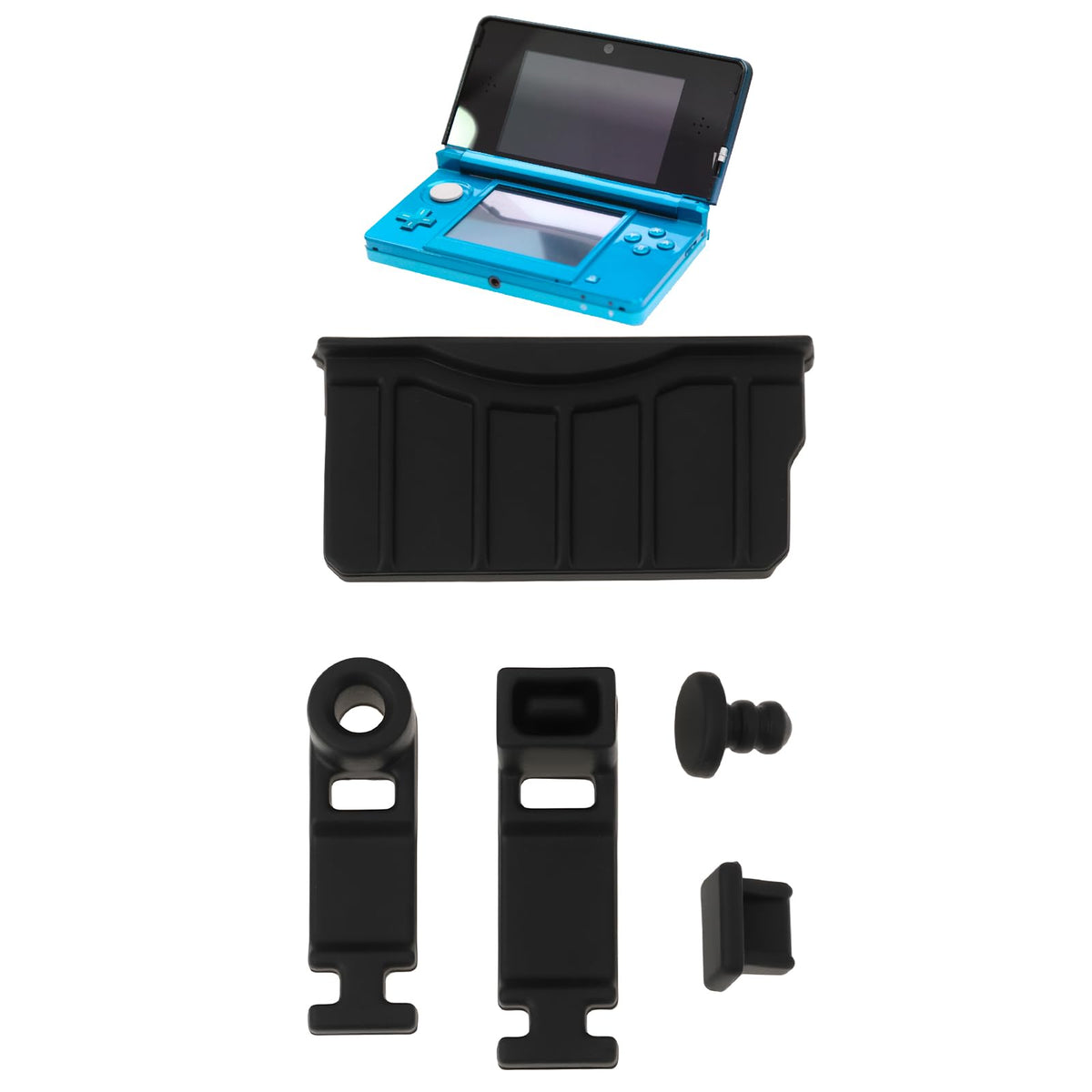 Game Console Card Slot Silicone Plug 2 Sets Black F91830