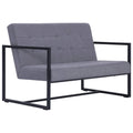 Light Gray Fabric 2 Seater Loveseat Sofa with Steel Legs N821385