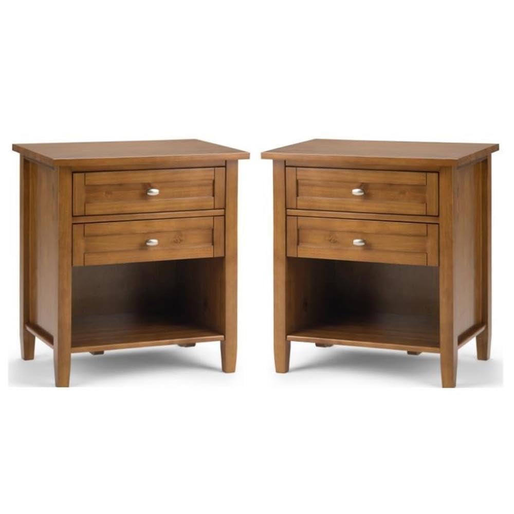 2-Piece Wood 24" Bedside Nightstand Table Set G154