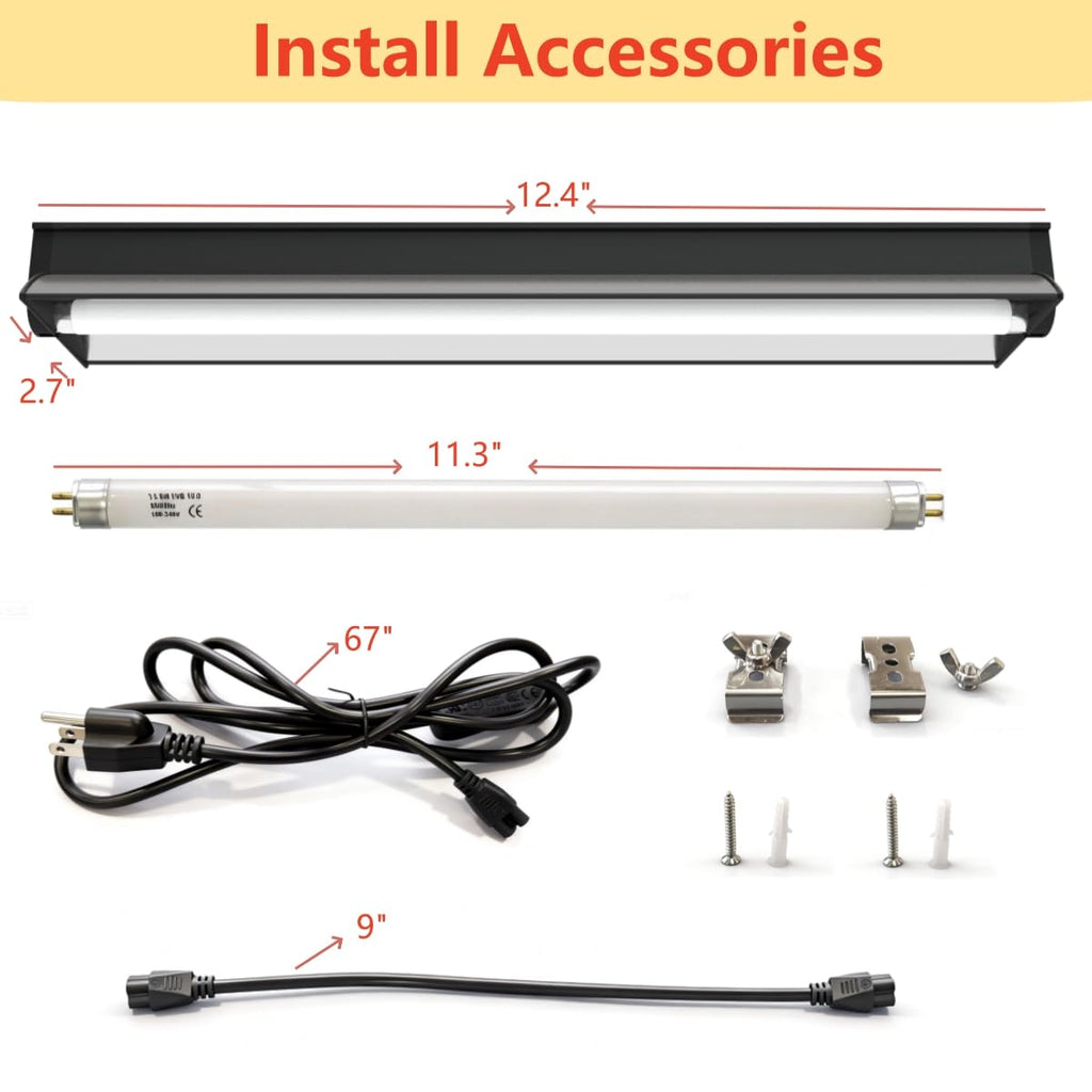 8W T5 UVB UVA Reptile Light Fixture and Bulb Kit J4980