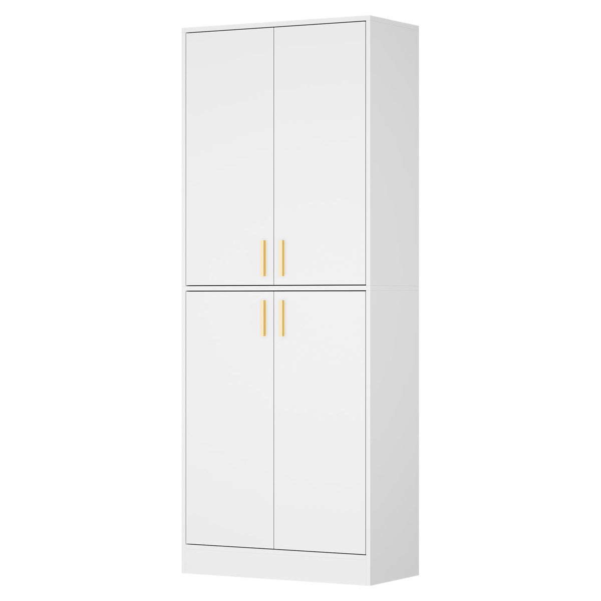 White Wood Storage Cabinet with Doors and Shelves B143