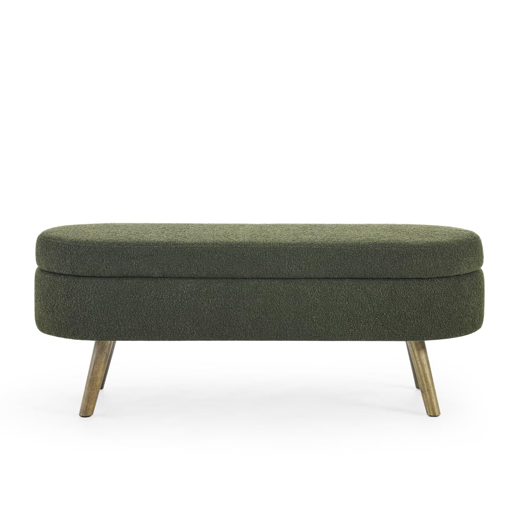 Oval Storage Bench with Rubber Wood Legs G59211