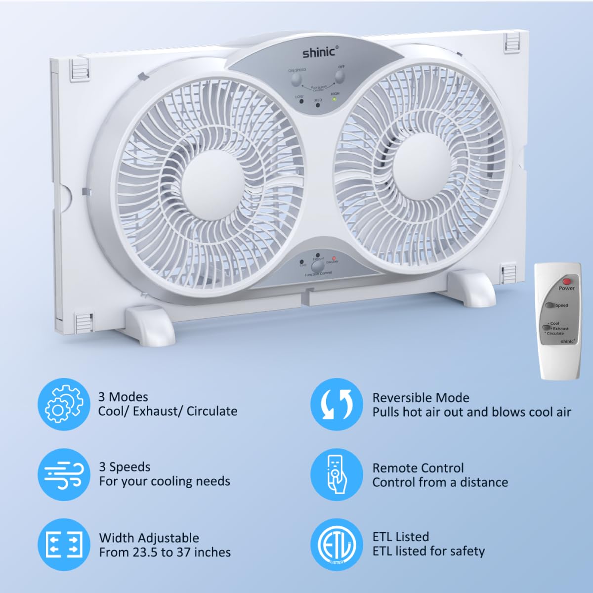 9" Reversible 3-Speed Window Fan S9403