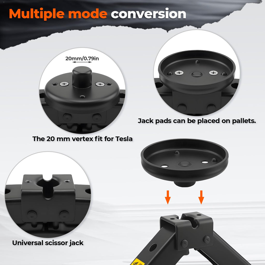 3-Ton Scissor Jack Kit with Rubber Jack Pads M2395