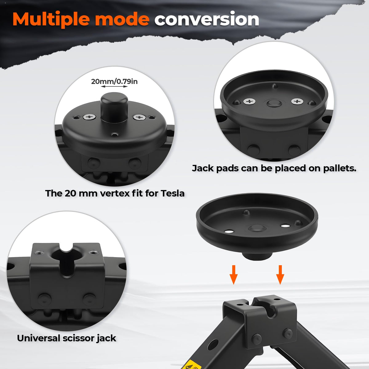 3-Ton Scissor Jack Kit with Rubber Jack Pads M2395