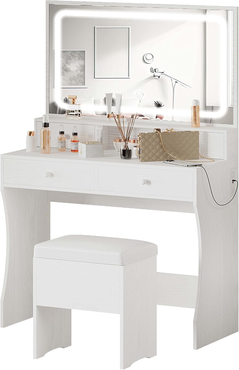 Vanity Desk with Charging Station R640561