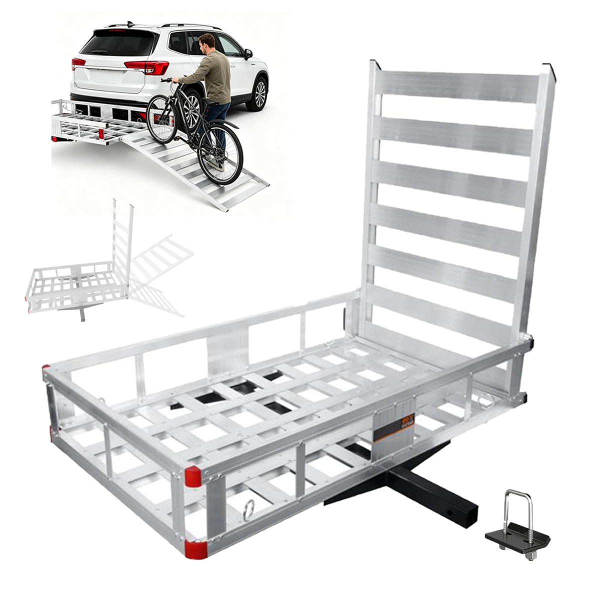 Aluminum Hitch Cargo Carrier with Ramp G76568