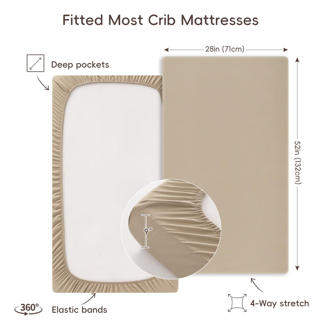 3 Pack Ultra Soft Breathable Fitted Crib Sheets 28x52 Inch R296