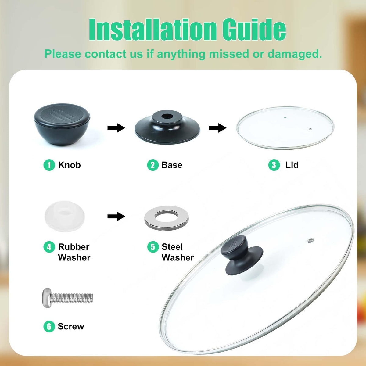 13 Inch Tempered Glass Lid N9855