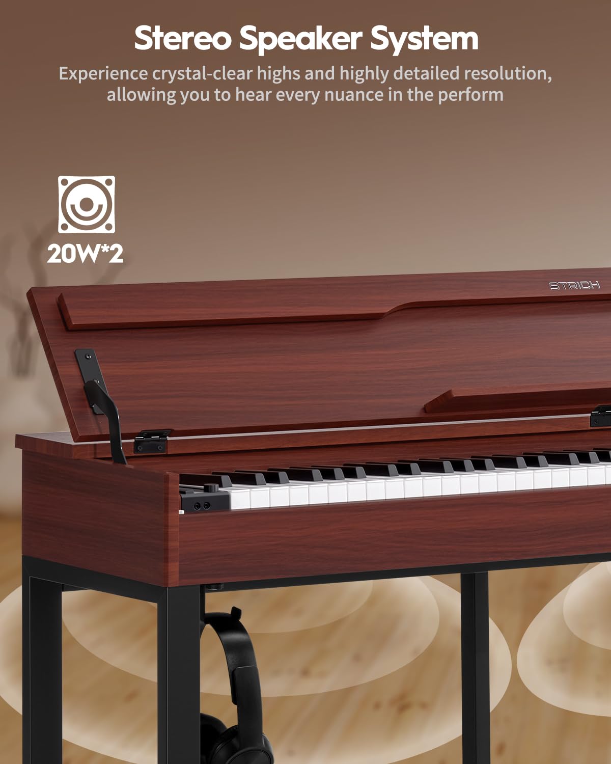 88 Keys Hammer-Action Fully Weighted Digital Piano with Furniture Stand H66374