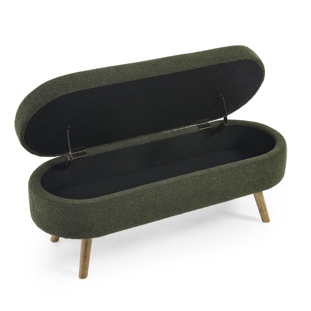 Oval Storage Bench with Rubber Wood Legs G59211