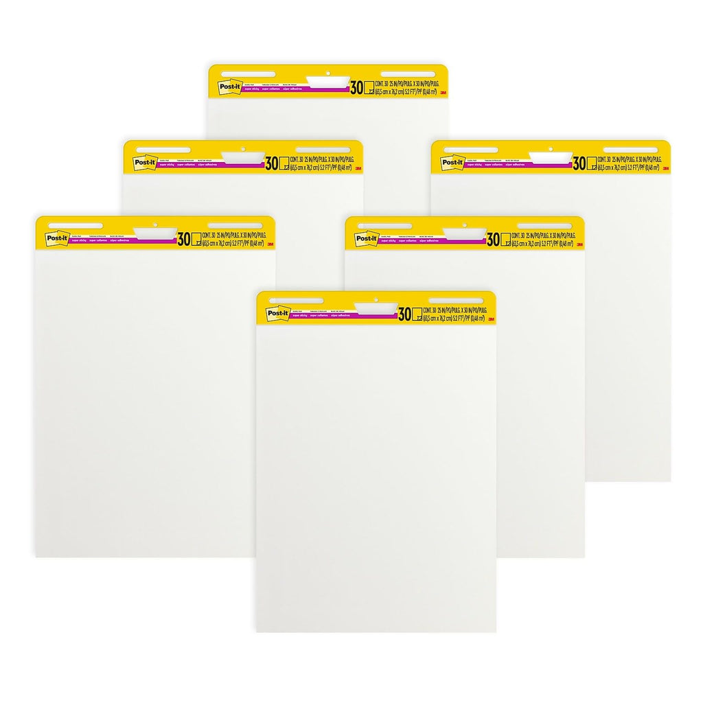 Super Sticky Wall Easel Pad, 25" x 30", 20 Sheets/Pad, 6 Pads/Pack K4541