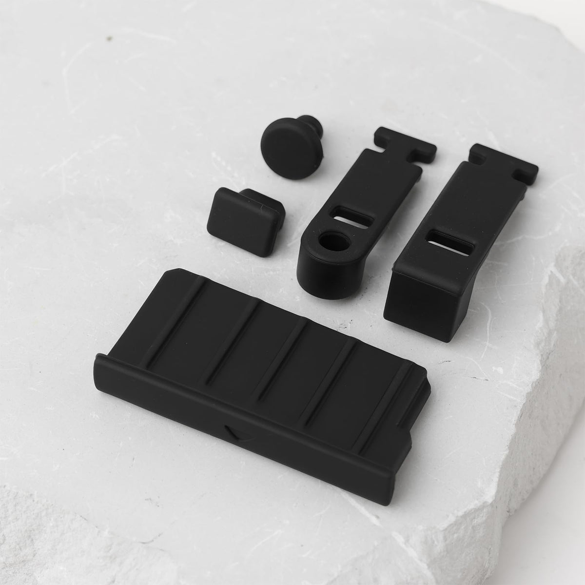 Game Console Card Slot Silicone Plug 2 Sets Black F91830