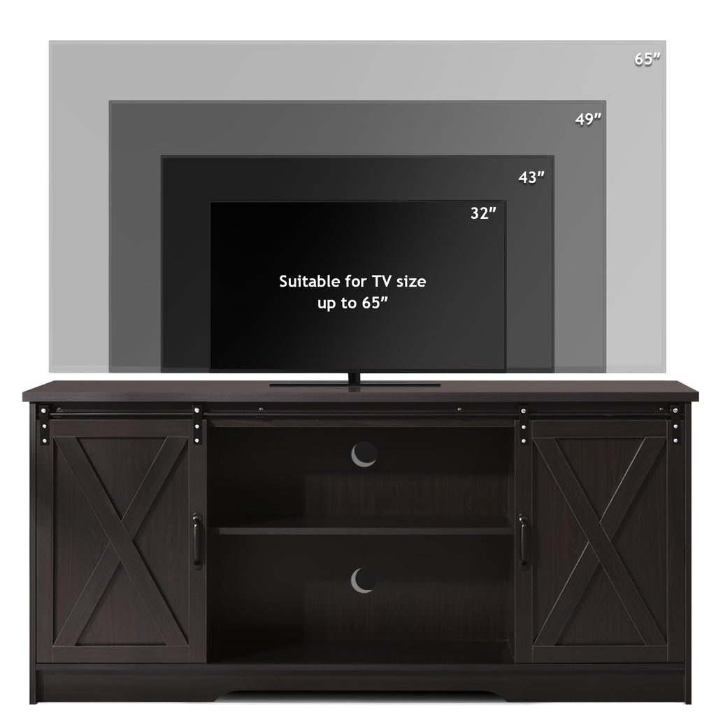65 Inch TV Stand with Sliding Barn Doors F807817