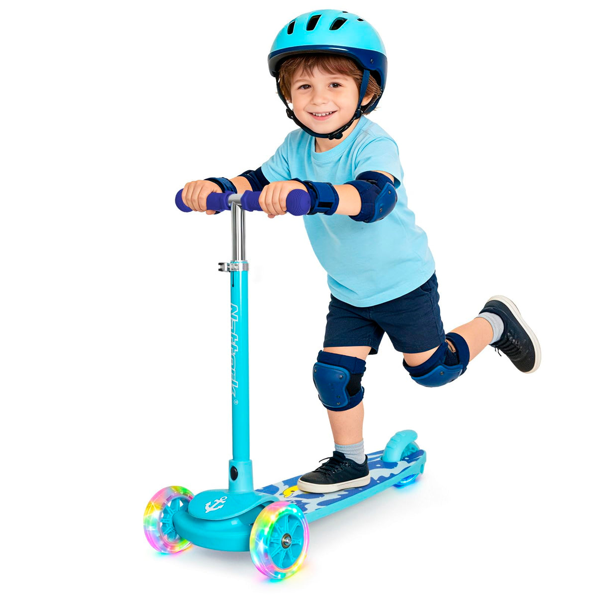 3-Wheel Toddler Kick Scooter with Light-Up Wheels Y294170