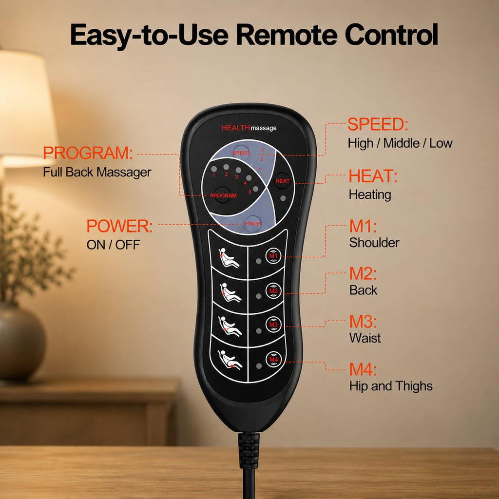 Vibration Back Massager with Heat and 8 Vibration K512451