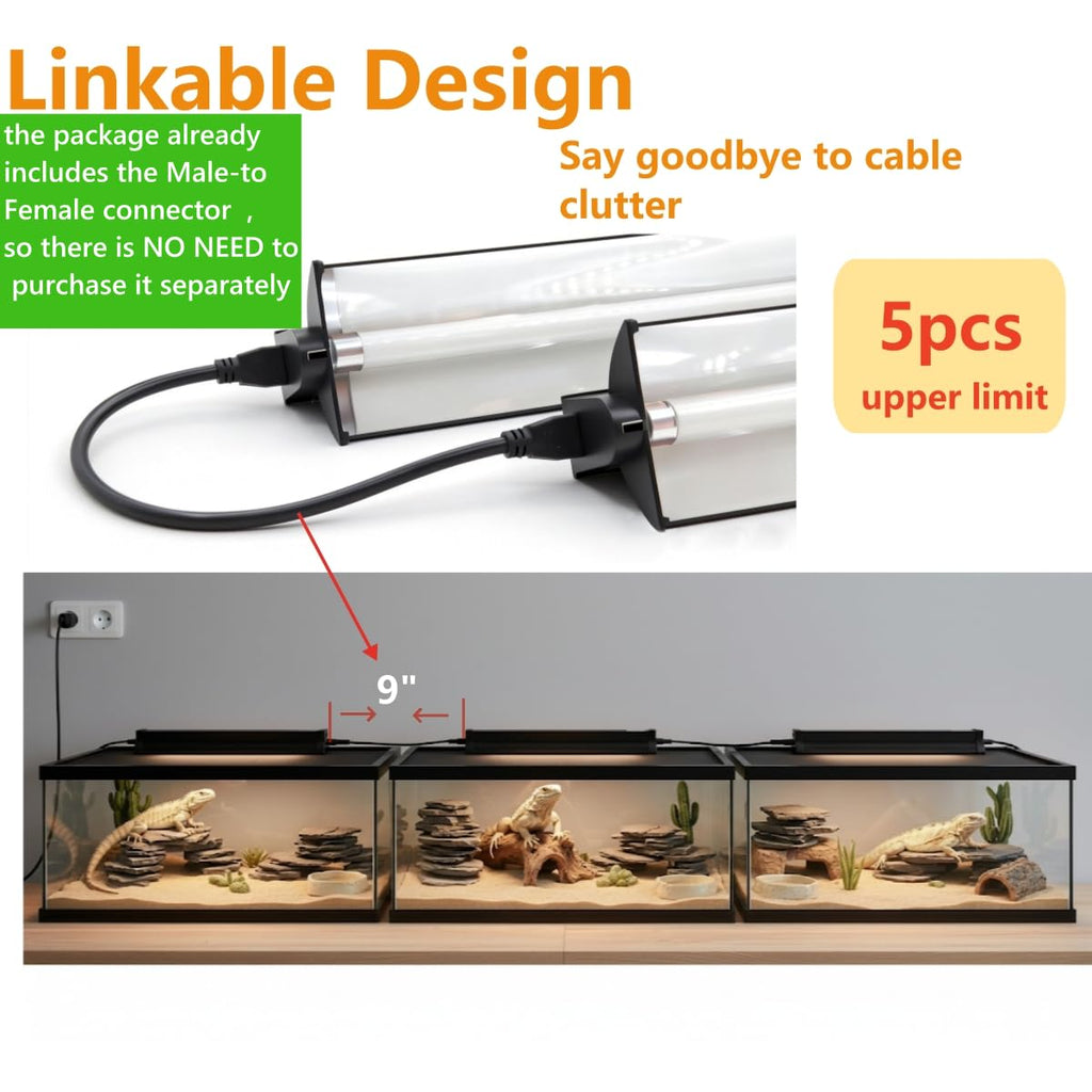 8W T5 UVB UVA Reptile Light Fixture and Bulb Kit J4980