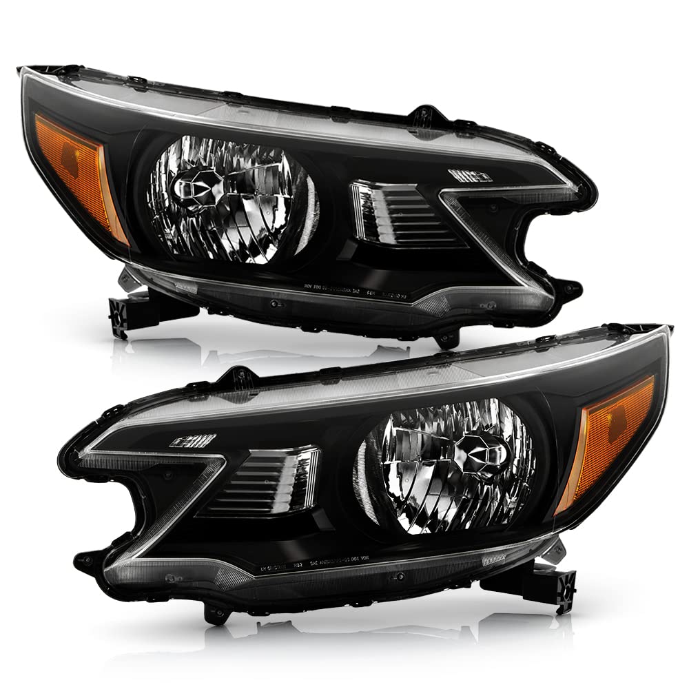 Black Headlights Headlamps Assembly Pair Set P959996