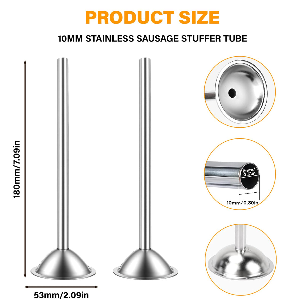 2 Pack 10mm Sausage Stuffer Tubes S75261