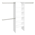 Wood Closet Organizer System with Tower and 3 Hang Rods and Shelving X307