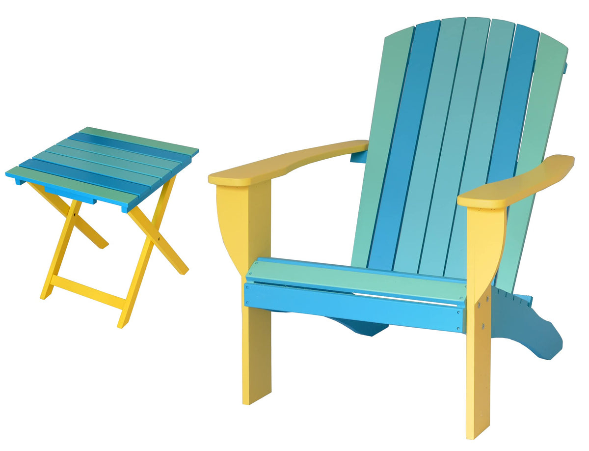 Solid Cedar Adirondack Chair with Folding Table T22145