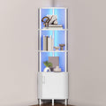 White 5-Tier Corner Cabinet with Doors T415