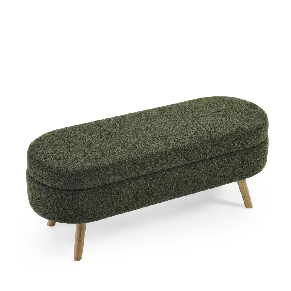 Oval Storage Bench with Rubber Wood Legs G59211