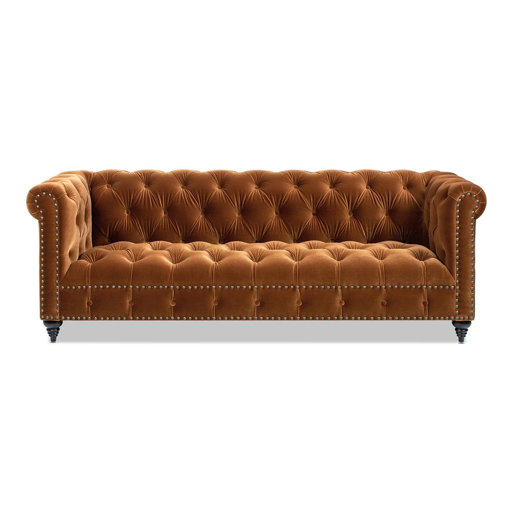 88" Burnt Orange Performance Velvet Sofa E5322