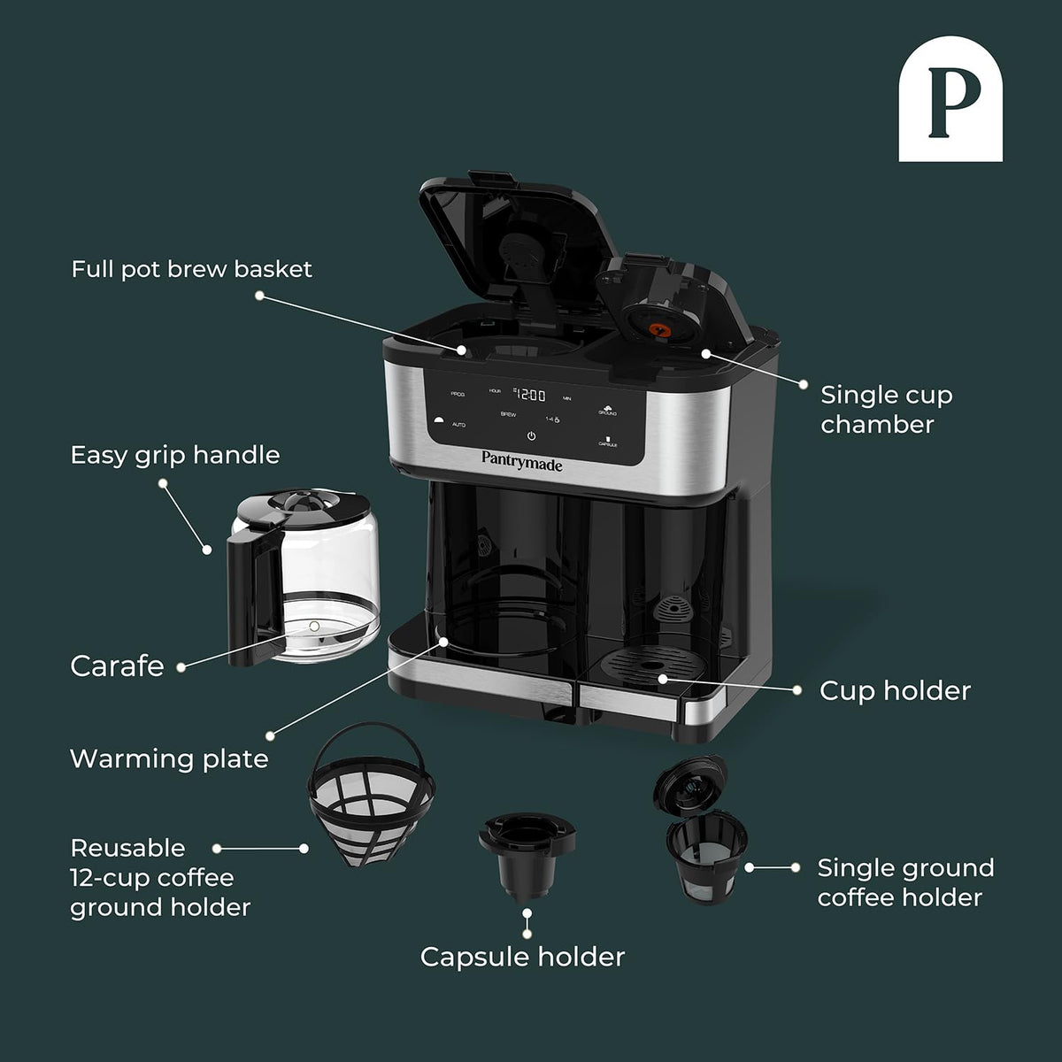 Black Dual Brew 12-Cup Coffee Maker P418503