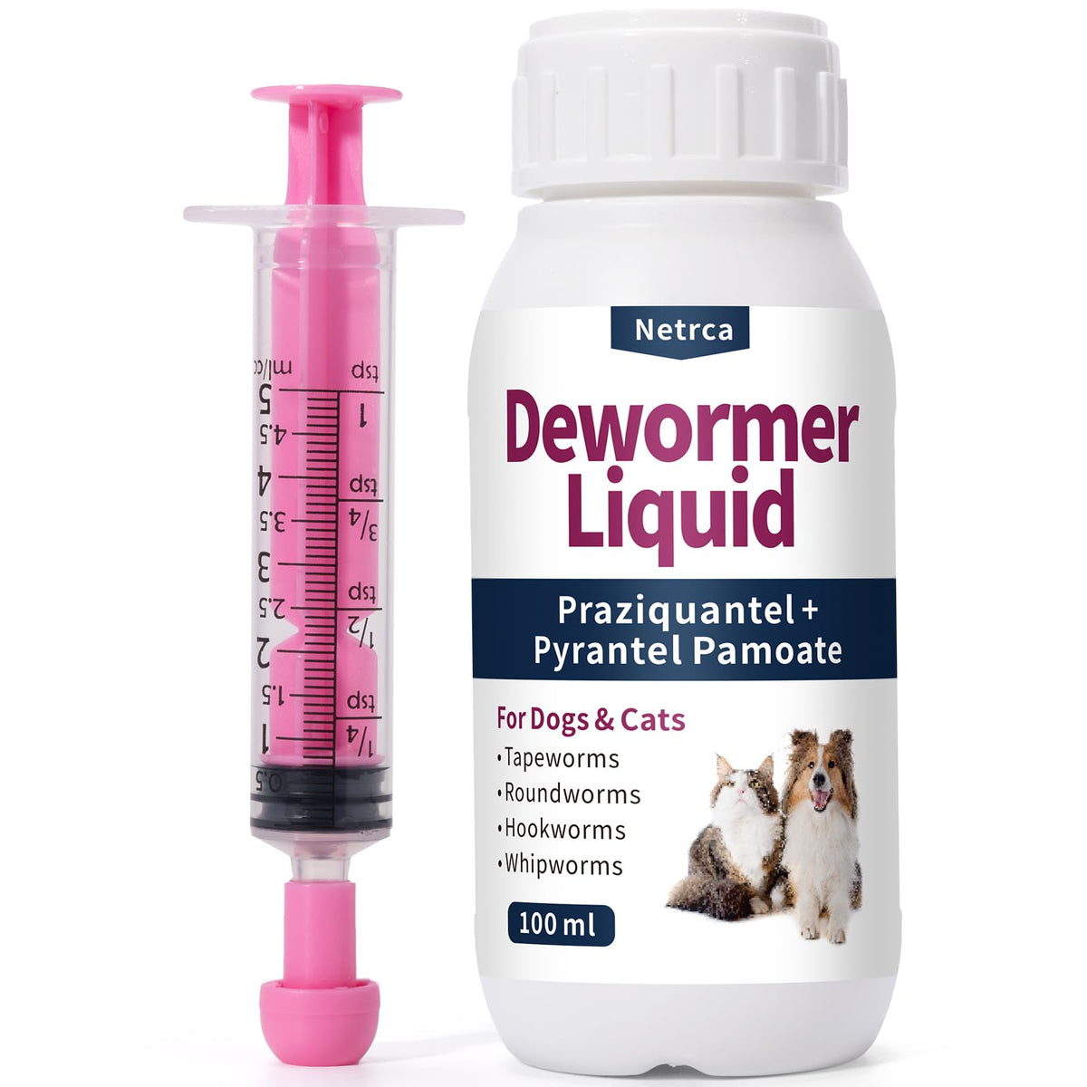 Dewormer Liquid for Dogs & Cats, 100ml W58862