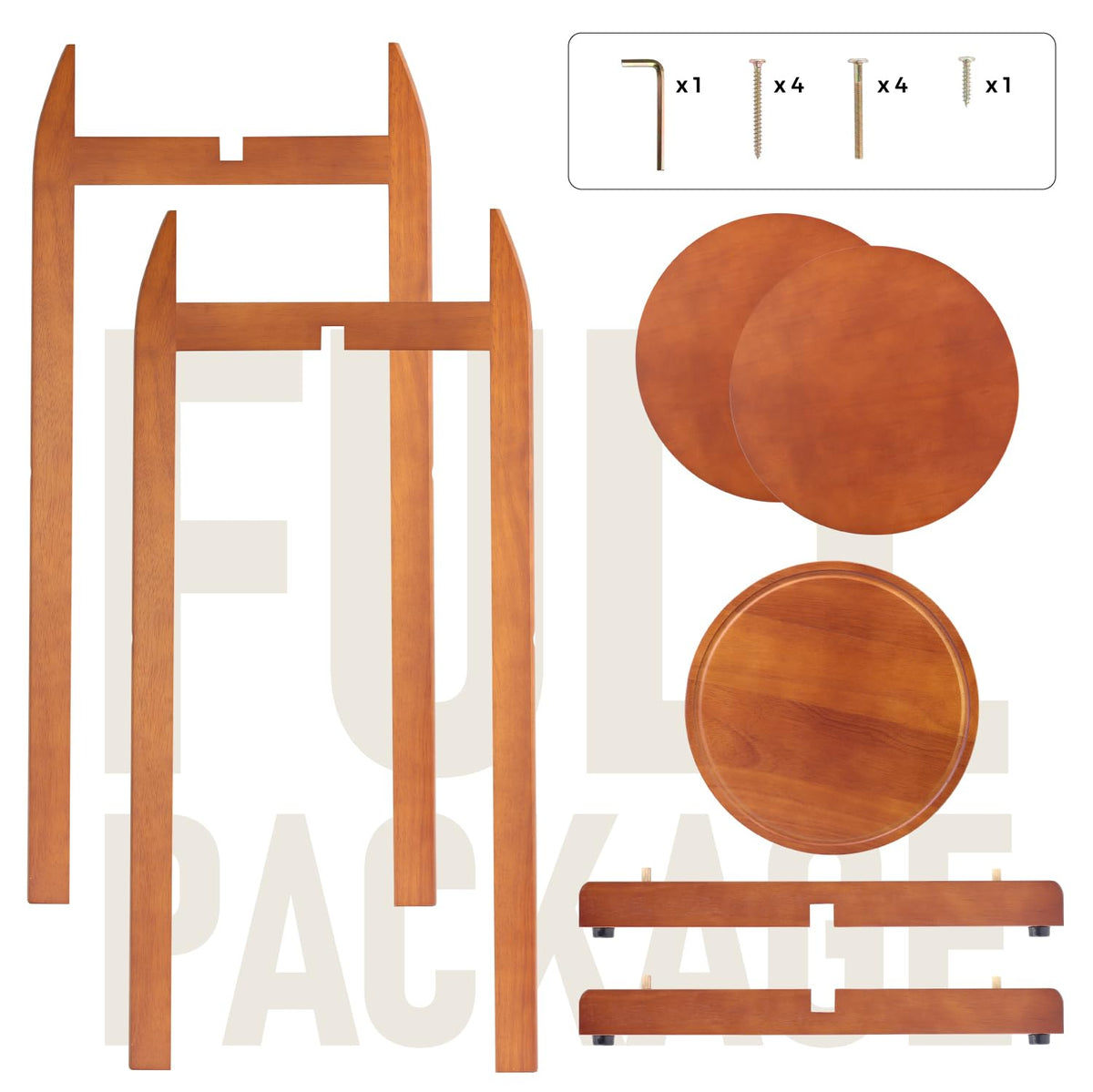 Solid Wood Water Dispenser Floor Stand with 3 Shelves Z18823