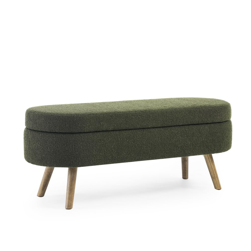 Oval Storage Bench with Rubber Wood Legs G59211