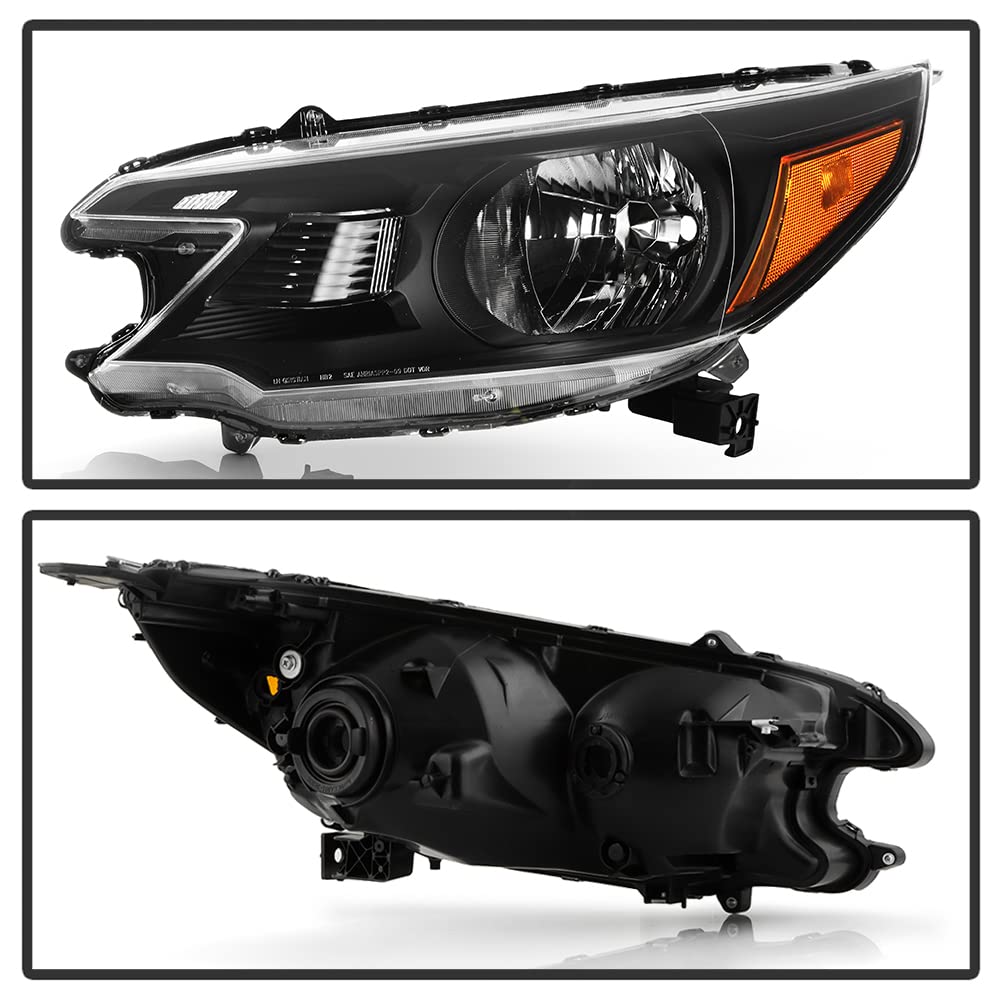 Black Headlights Headlamps Assembly Pair Set P959996