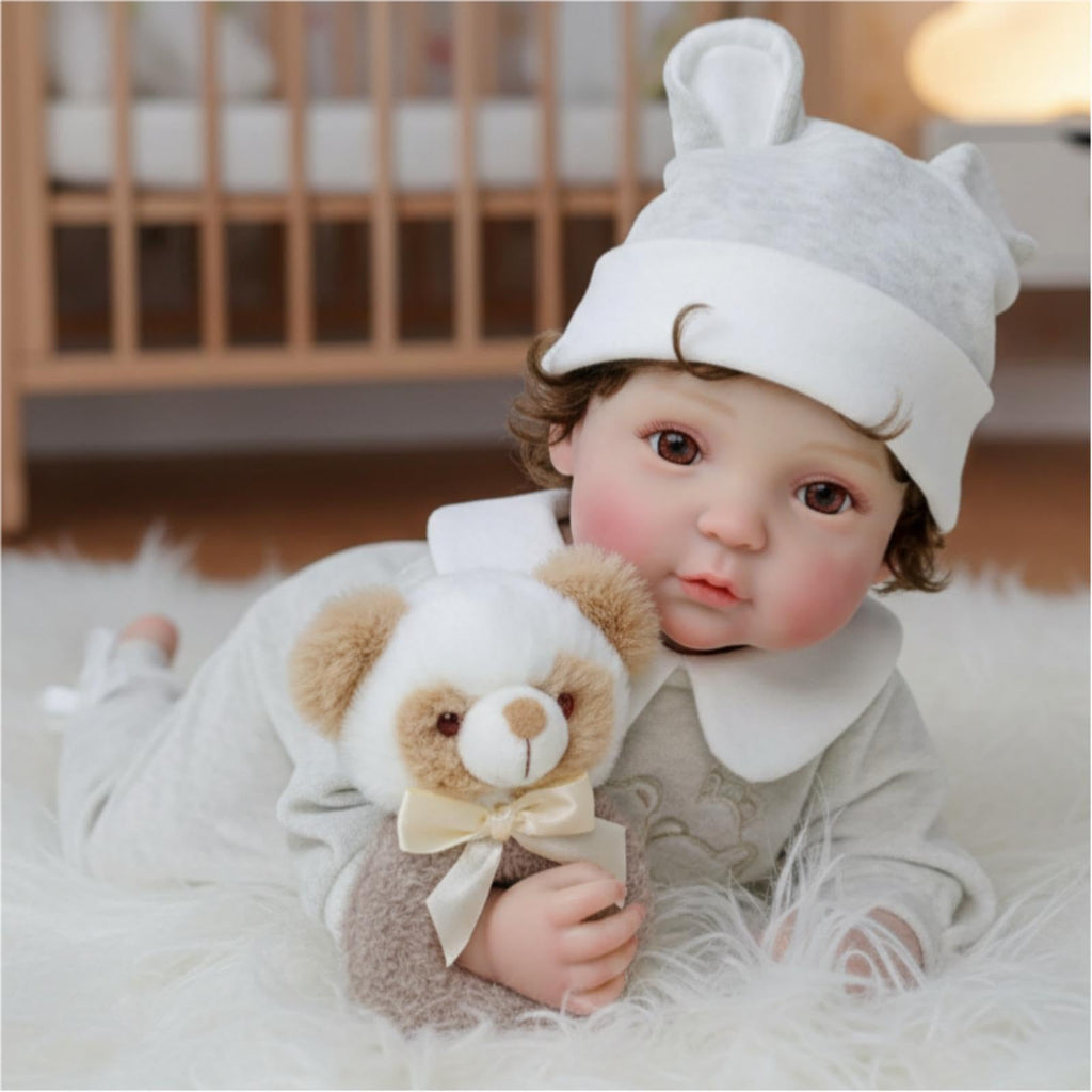 20-Inch Realistic Reborn Baby Doll with Hand-Rooted Hair M62129