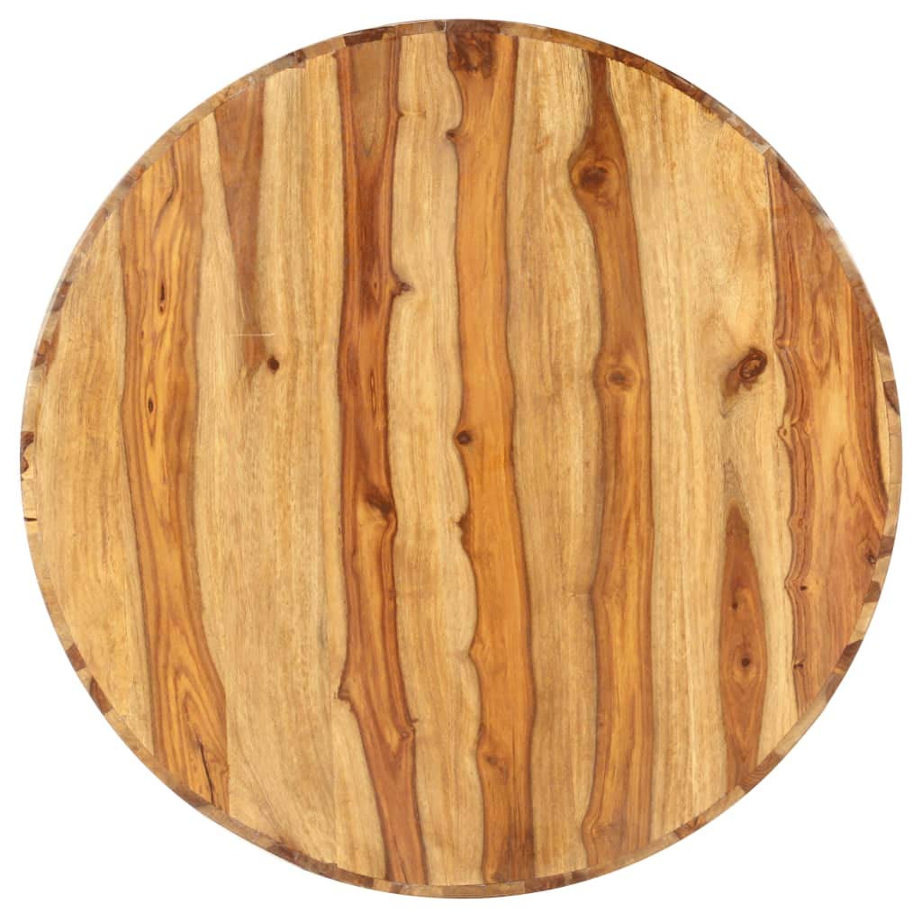 Solid Sheesham Wood Round Coffee Table with Storage Shelf K455