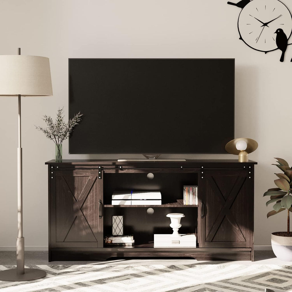 65 Inch TV Stand with Sliding Barn Doors F807817
