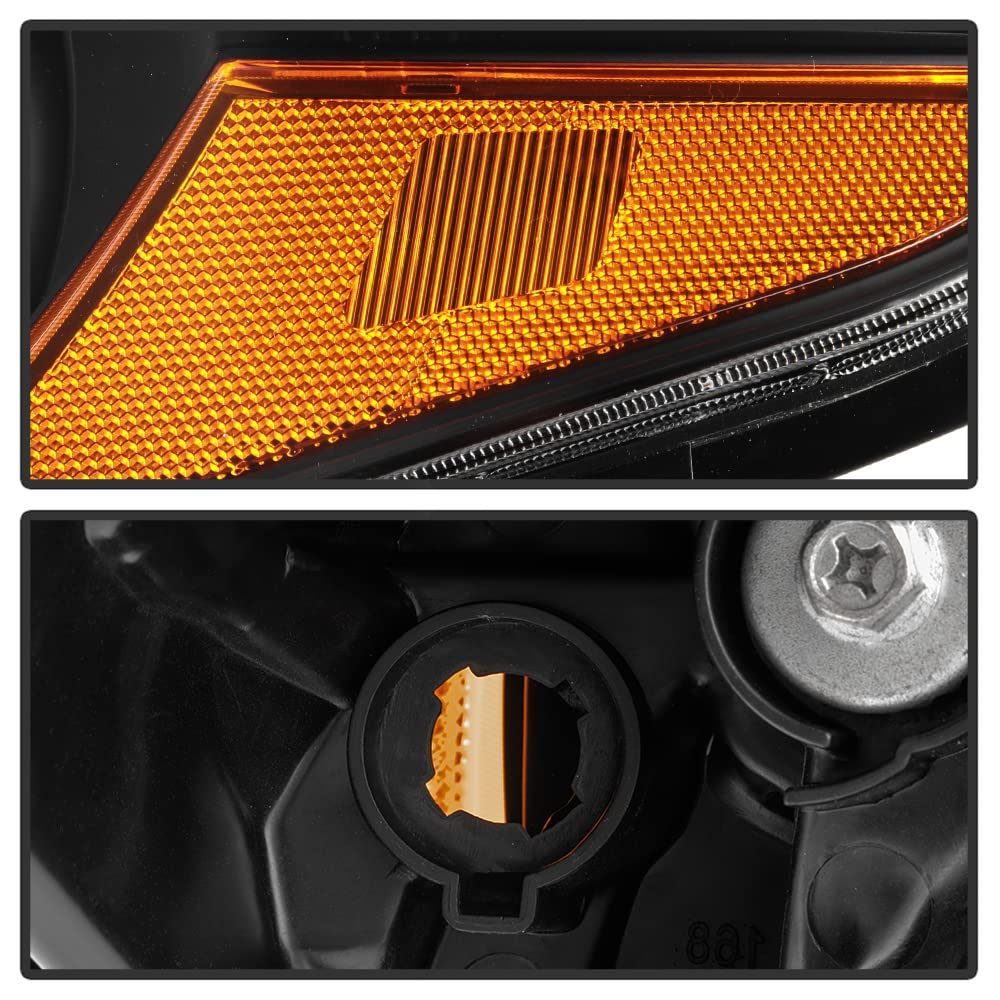 Black Headlights Headlamps Assembly Pair Set P959996