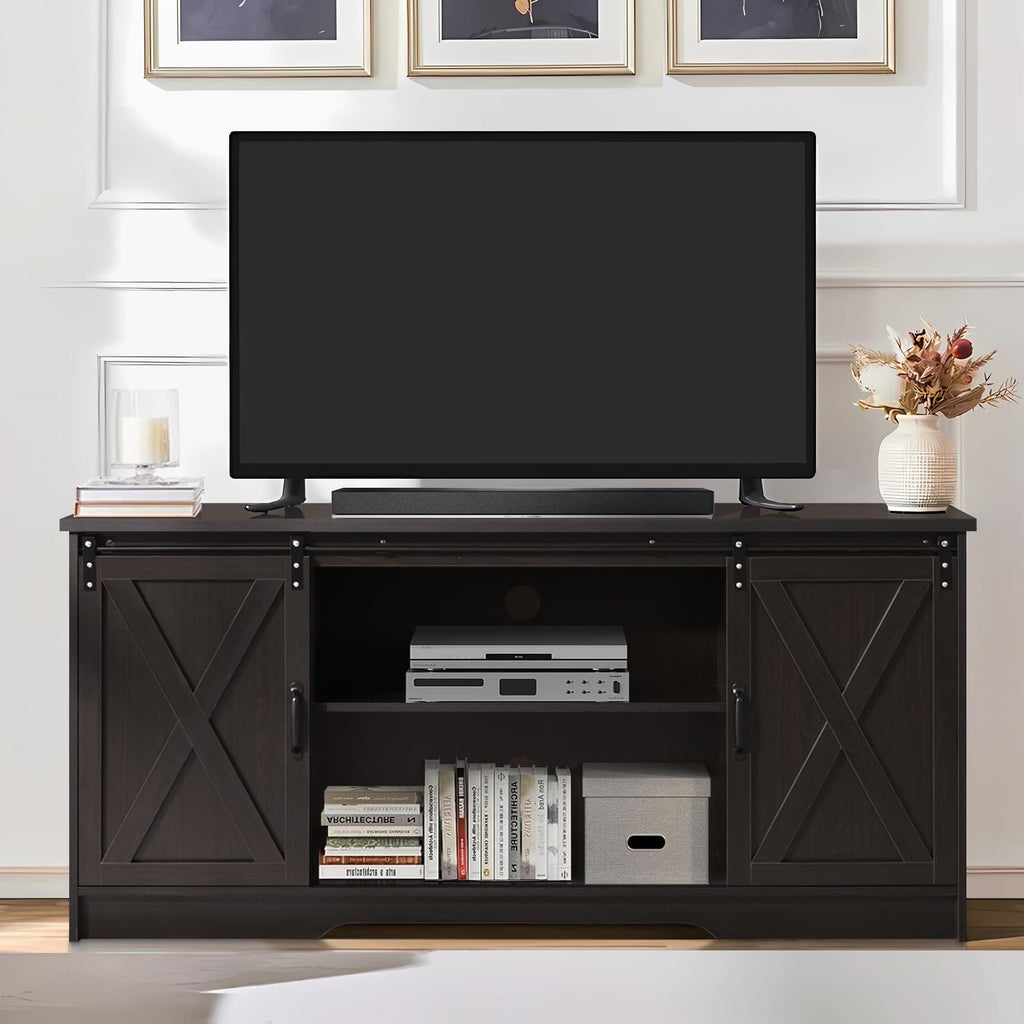 65 Inch TV Stand with Sliding Barn Doors F807817