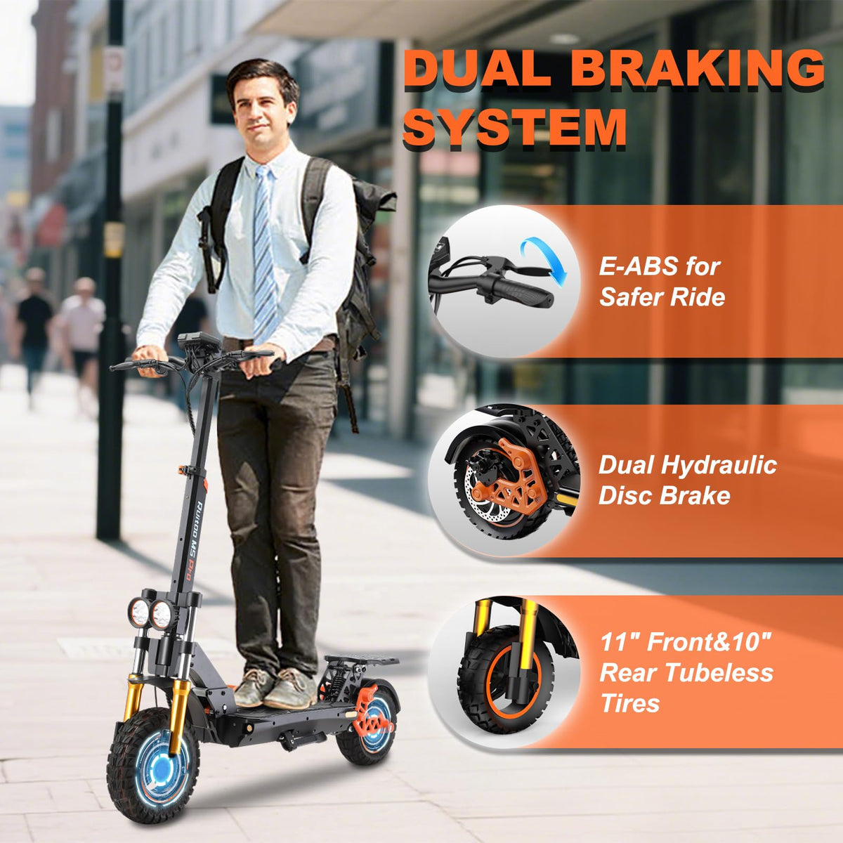 1200W Off Road Electric Scooter with Dual Suspension S755781
