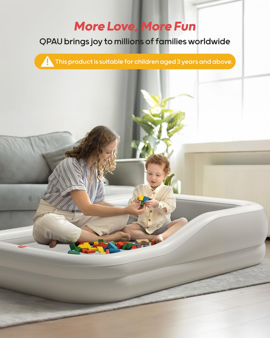 Inflatable Toddler Travel Bed Extra Large Gray O7747