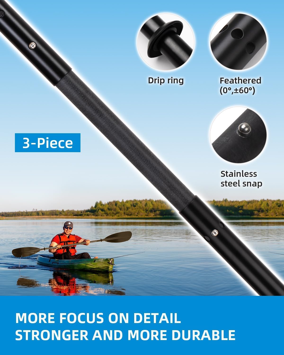 Adjustable Carbon Fiber Kayak Paddle N42908