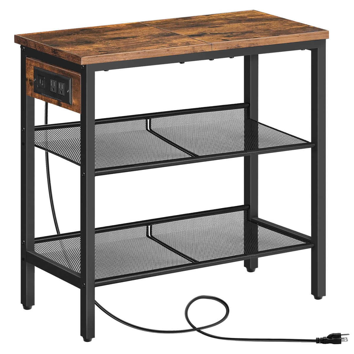 3-Tier Narrow End Table with Charging Station A84109