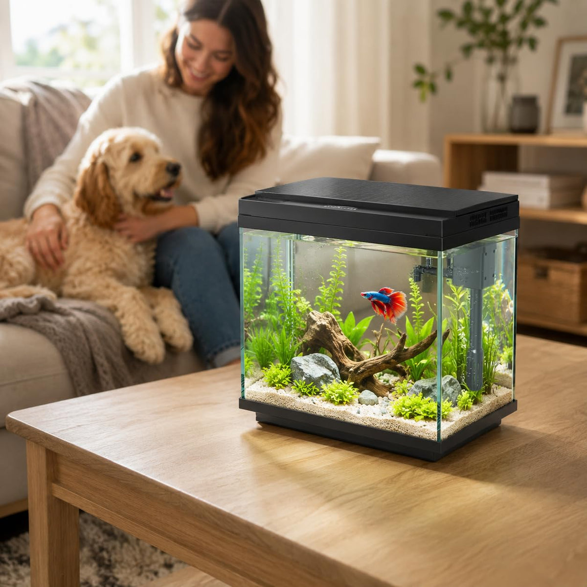 3 Gal Glass Fish Tank Kit with Filter & Light L63419