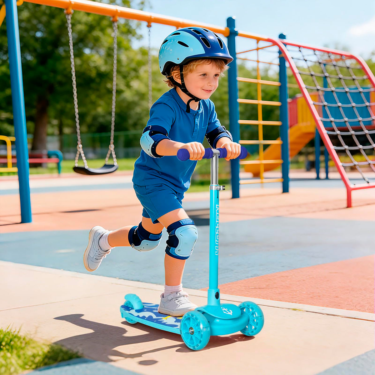 3-Wheel Toddler Kick Scooter with Light-Up Wheels Y294170