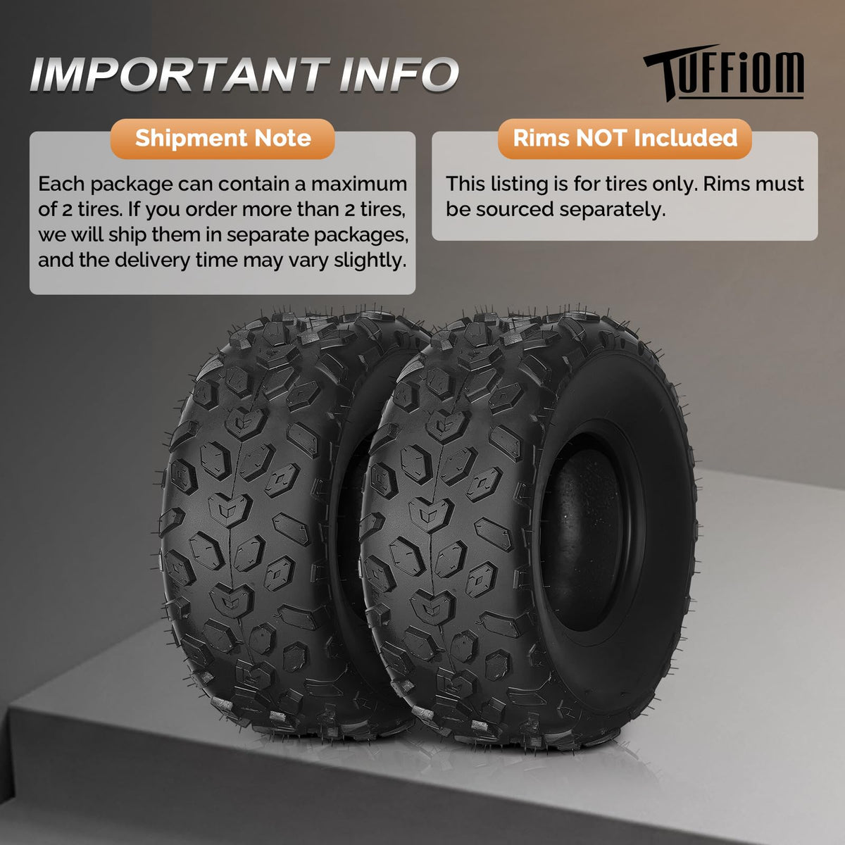 19x7-8 Tubeless ATV UTV Tires Set of 2 U721