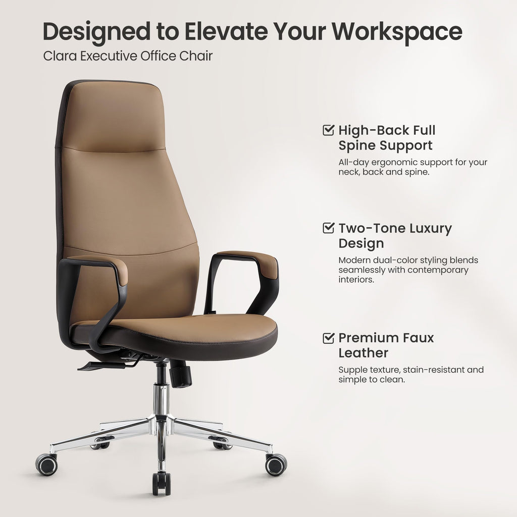 Brown Leather Executive Office Chair X536853