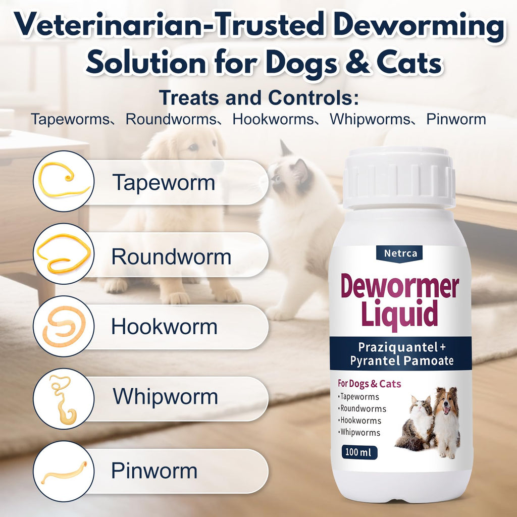 Dewormer Liquid for Dogs & Cats, 100ml W58862